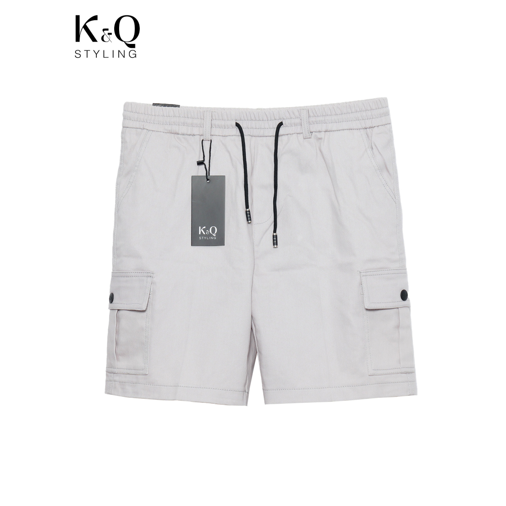 Quần short túi hộp kaki co giãn KQ STYLING xám tro cao cấp