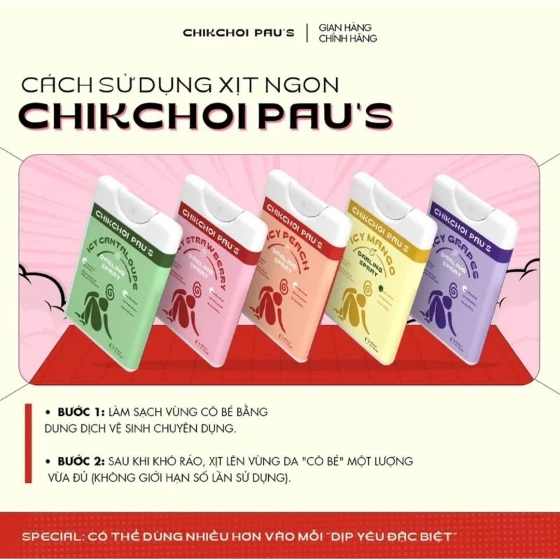 CÓ CHE TÊN SP Xịt Thơm Vùng Kín Xịt Ngon Chikchoi Pau's .Nước Hoa Vùng Kín Giúp Nàng Luôn Tự Tin