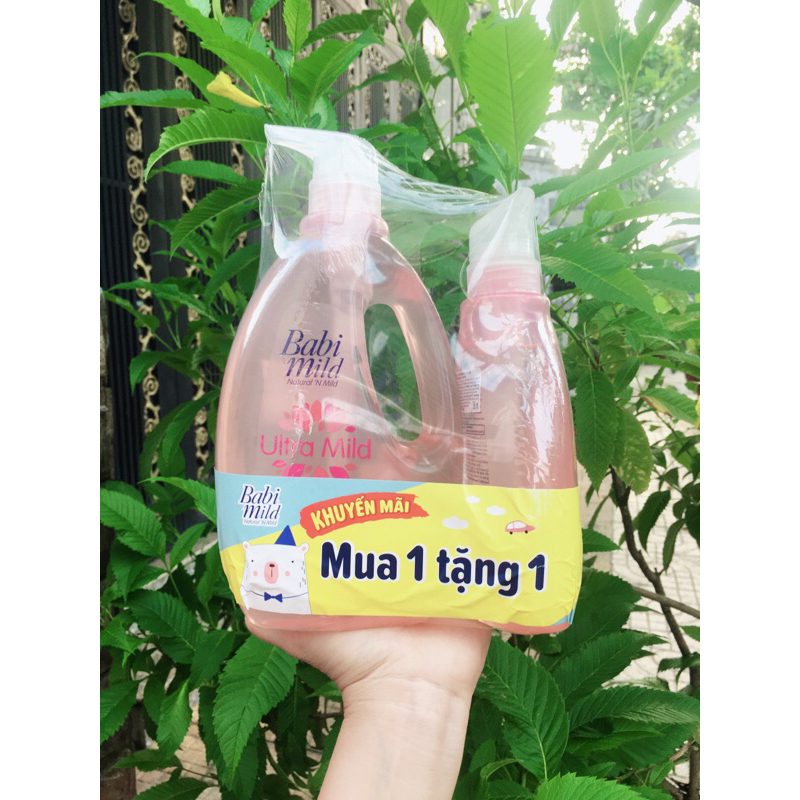 Sữa Tắm Gội Babi mild cám gạo tự nhiên/ Hương Hoa Anh Đào( siêu k.mãi tặng chai 400ml)