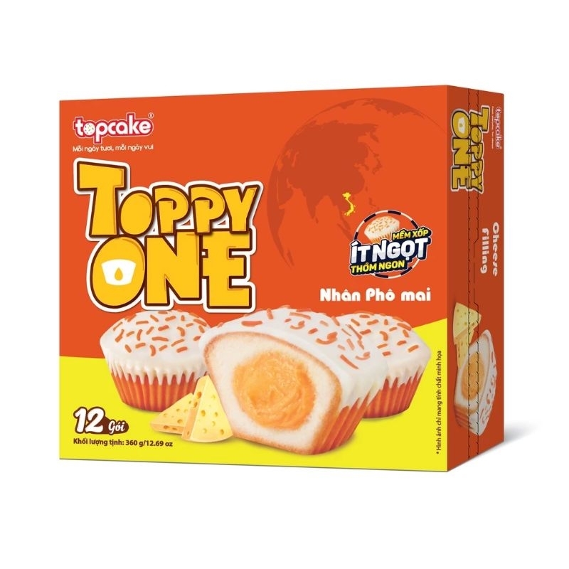 Bánh Top cake - socola hộp 12 cái 360g
