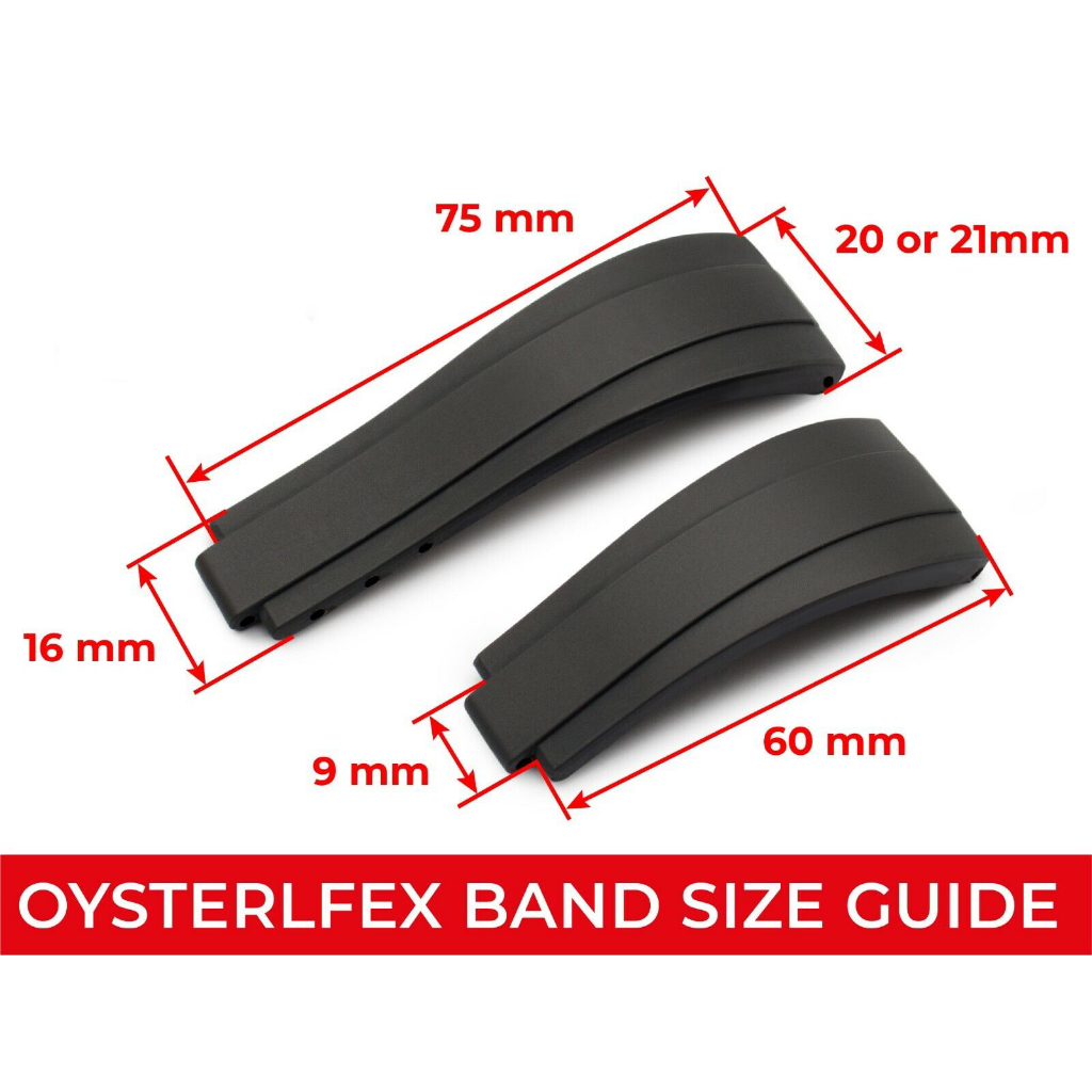 Dây silicone đầu cong OYSTERFLEX size 20/21mm cho đồng hồ rolex