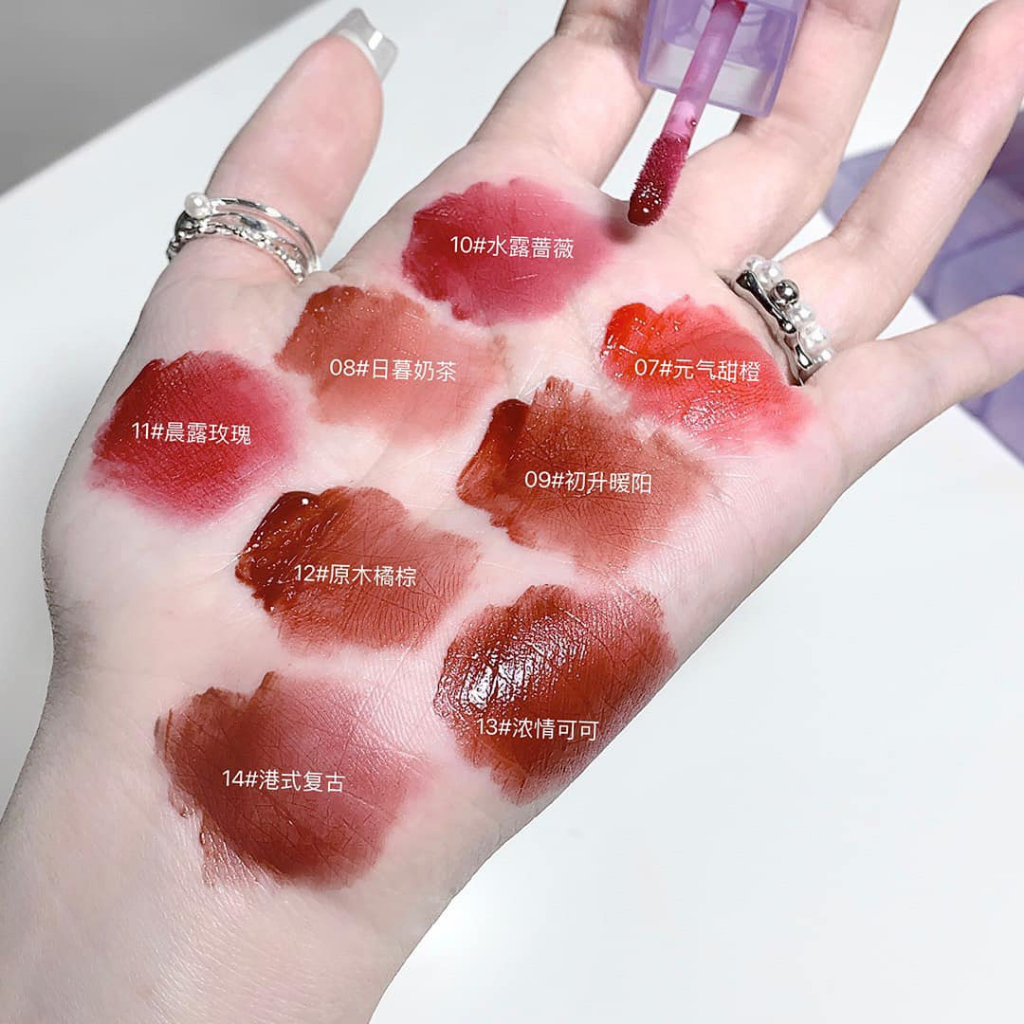 Son Kem Lì Gege Bear Vỏ Tím Pastel Nhung Lì Mềm Mịn Môi