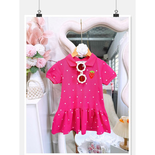 Đầm cổ polo cá sấu bé gái