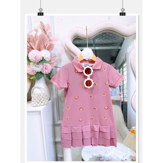 Đầm cổ polo cá sấu bé gái