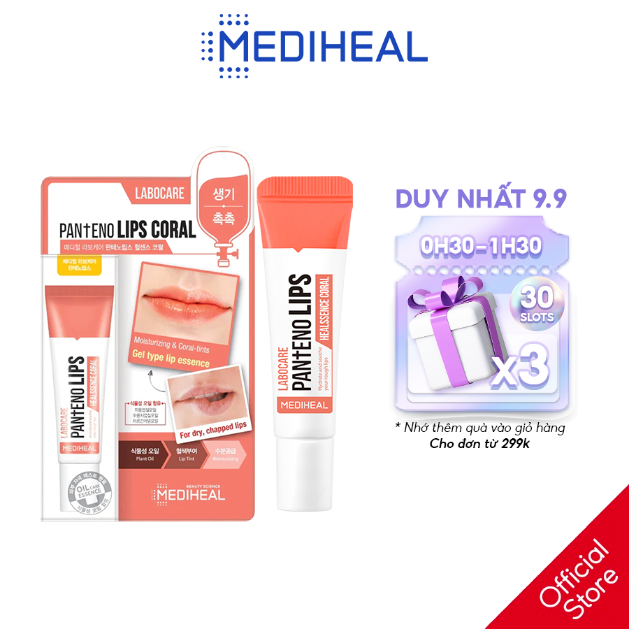 Son dưỡng môi ban ngày Mediheal Labocare Pantenolips Healssence Coral 10ml