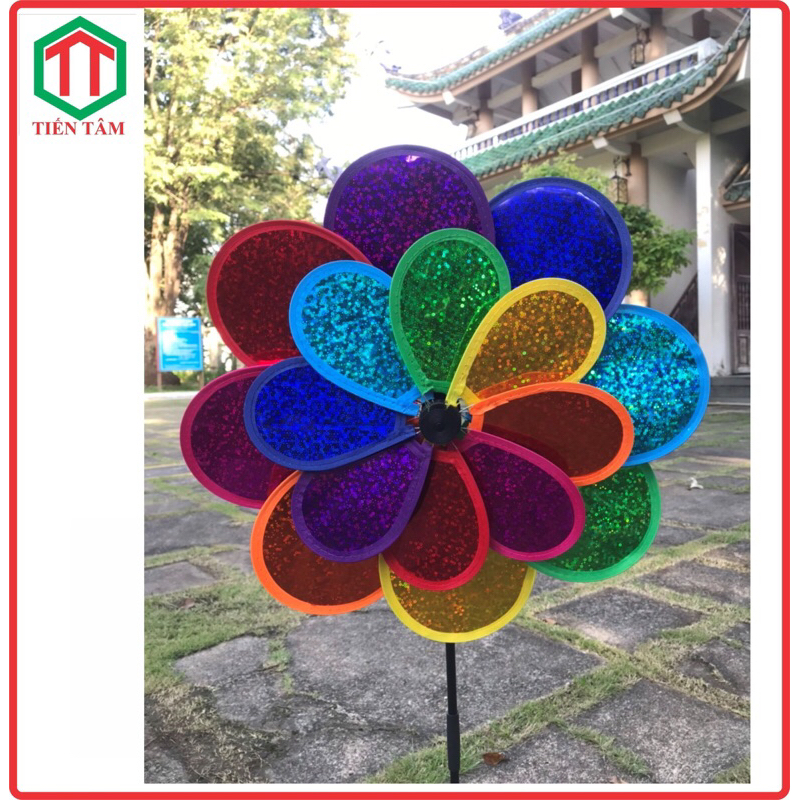 Chong chóng 2 tầng, loại mới màu sặc sỡ , tặng kèm keo