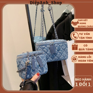 Túi xách nữ dáng cốp họa tiết hoa trà dây đeo khóa chuông căn chỉnh ngắn dài hàng quảng châu cao cấp T284