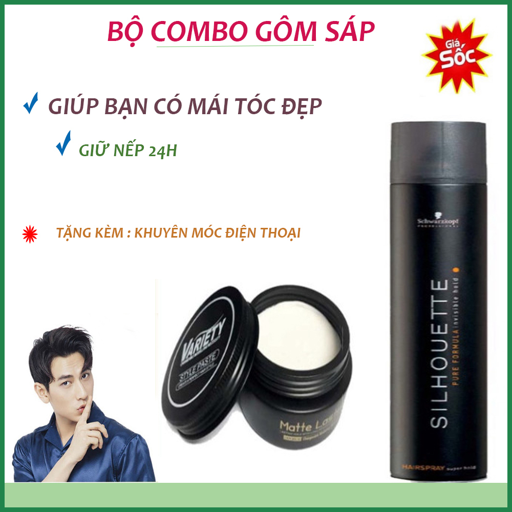Gôm Sáp Giá Rẻ,Sáp Vuốt Tóc Cho Nam, COMBO Sáp,Gôm Xịt Tóc ,Tạo Nếp Tốt, Giữ Nếp Lâu, Hương Thơm Dịu Nhẹ
