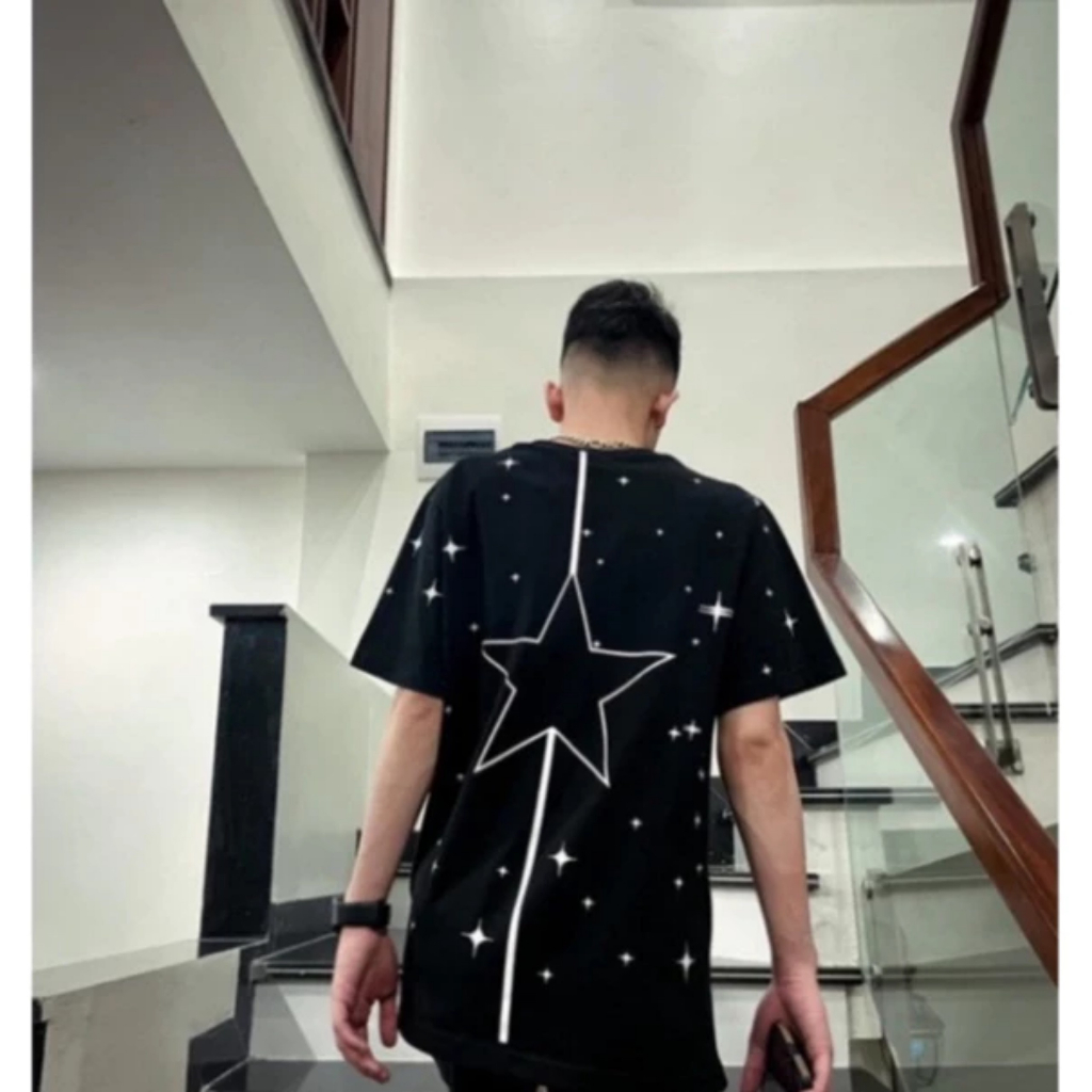 Áo thun unisex nam nữ tay lỡ form rộng chất coton su in ÁO SAO phong cách Hàn Quốc VINIA M974