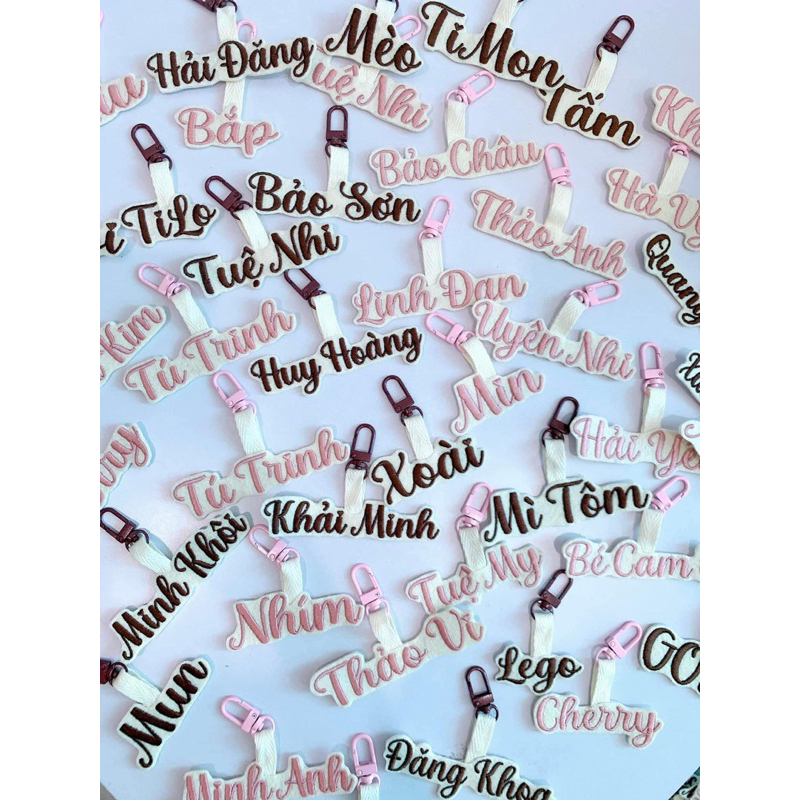 Nametag thêu tên cho bé, thẻ tên treo balo đồ dùng cho bé tránh thất lạc