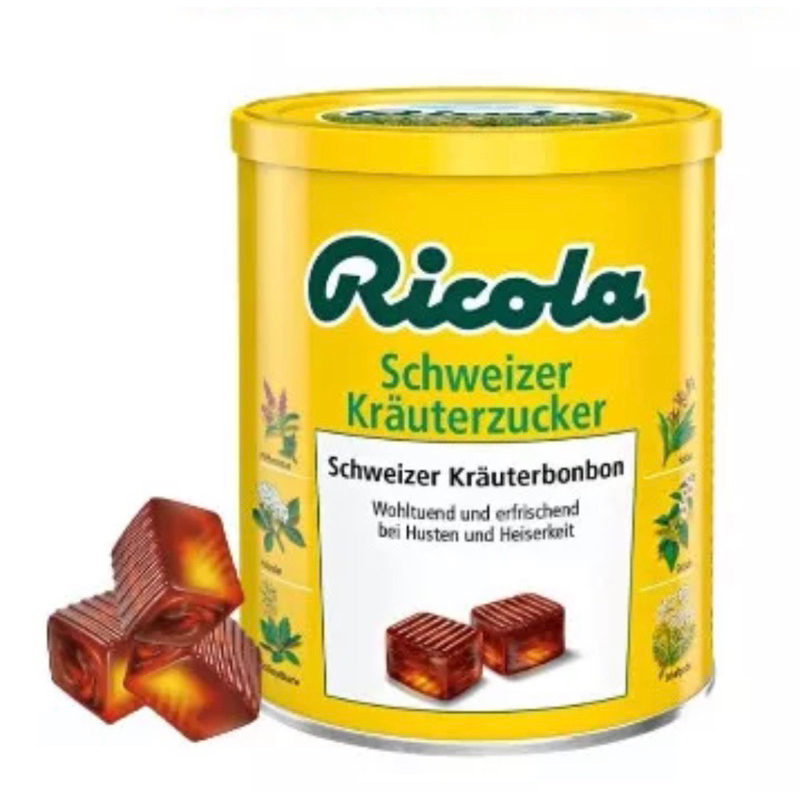Kẹo ngậm ho thảo dược Ricola Original Đức hộp 180 viên giảm ho, khàn giọng 250gr