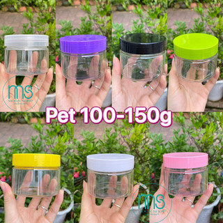 Hủ nhựa pet 100g-150g trong nắp nhựa màu