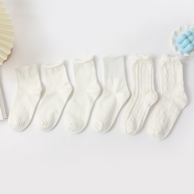 Tất cổ cao nữ vớ lolita ren nàng thơ cotton kháng khuẩn thời trang hàn quốc giá rẻ MRSOCKS VC026