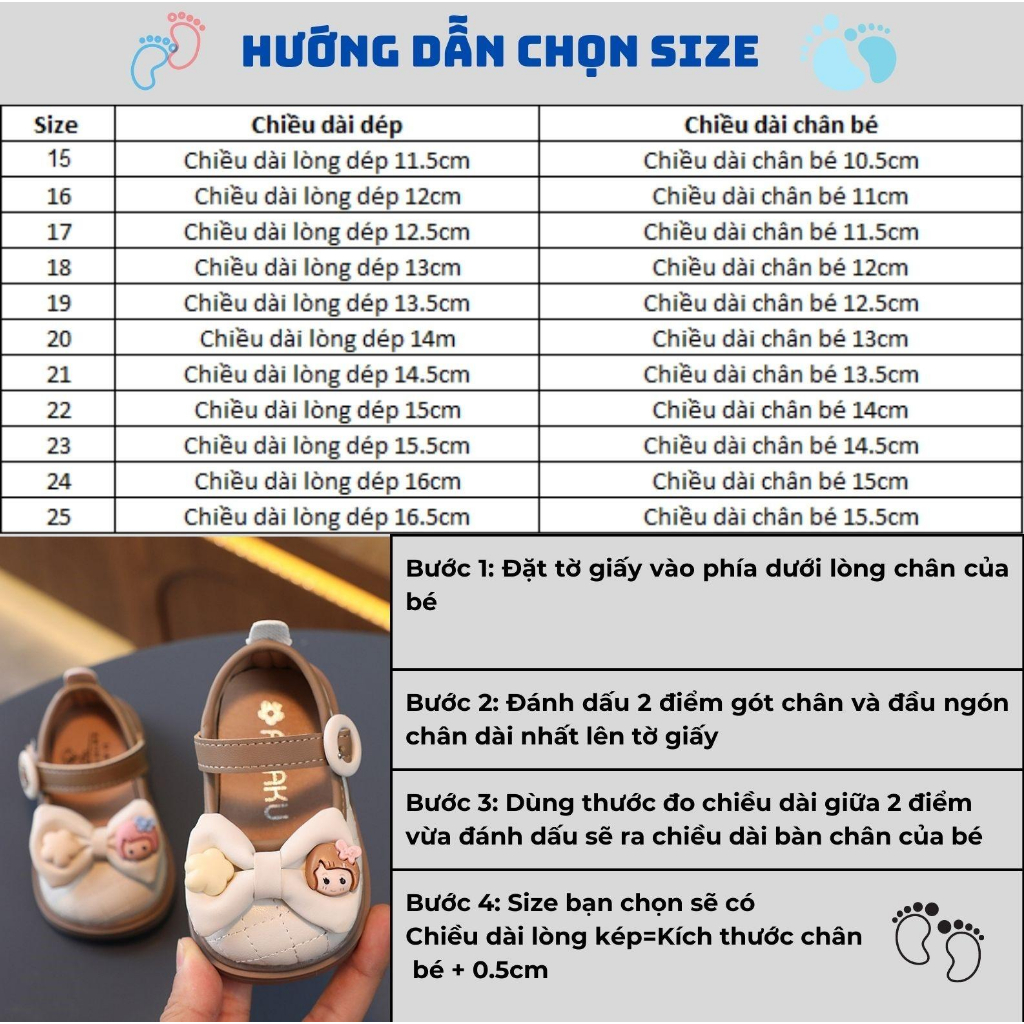 Giày Búp Bê Nơ Hình Em Bé Siêu Dễ Thương Cho Các Bé Đi Học Đi Chơi