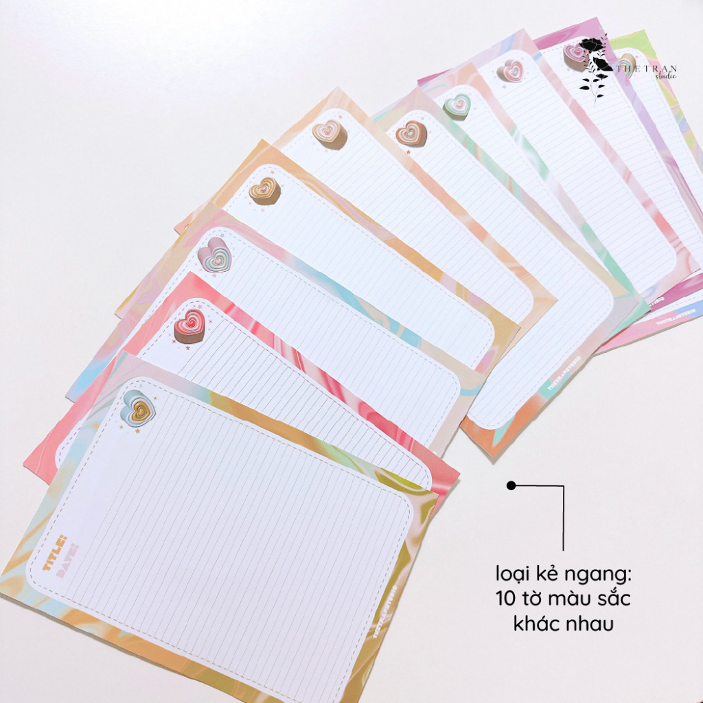 Bộ 10 tờ giấy ghi chép kẻ ô, kẻ ngang - A4, B5, A5 / to your heart notepad / thetranstudio