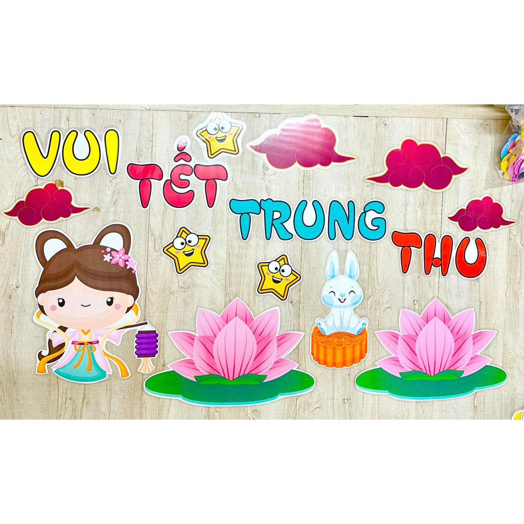 VUI TẾT TRUNG THU / Set trang trí bảng - Đồ dùng dạy học Corgi