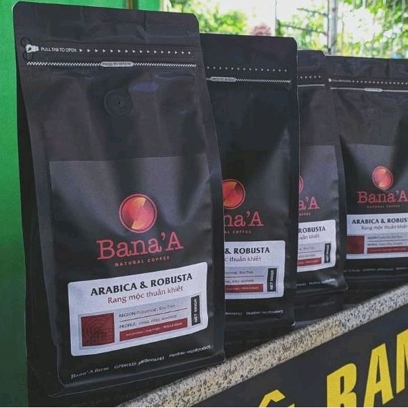 ( Gói lớn 500g) Cà phê Arabica và Robusta nguyên chất BanaA