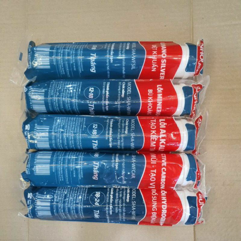 Bộ 5 Lõi Lọc chức năng 56789 Sunhouse |Chính hãng | Nano Siver,Alkanline,Mineral,Active Carbon,Hydrogen