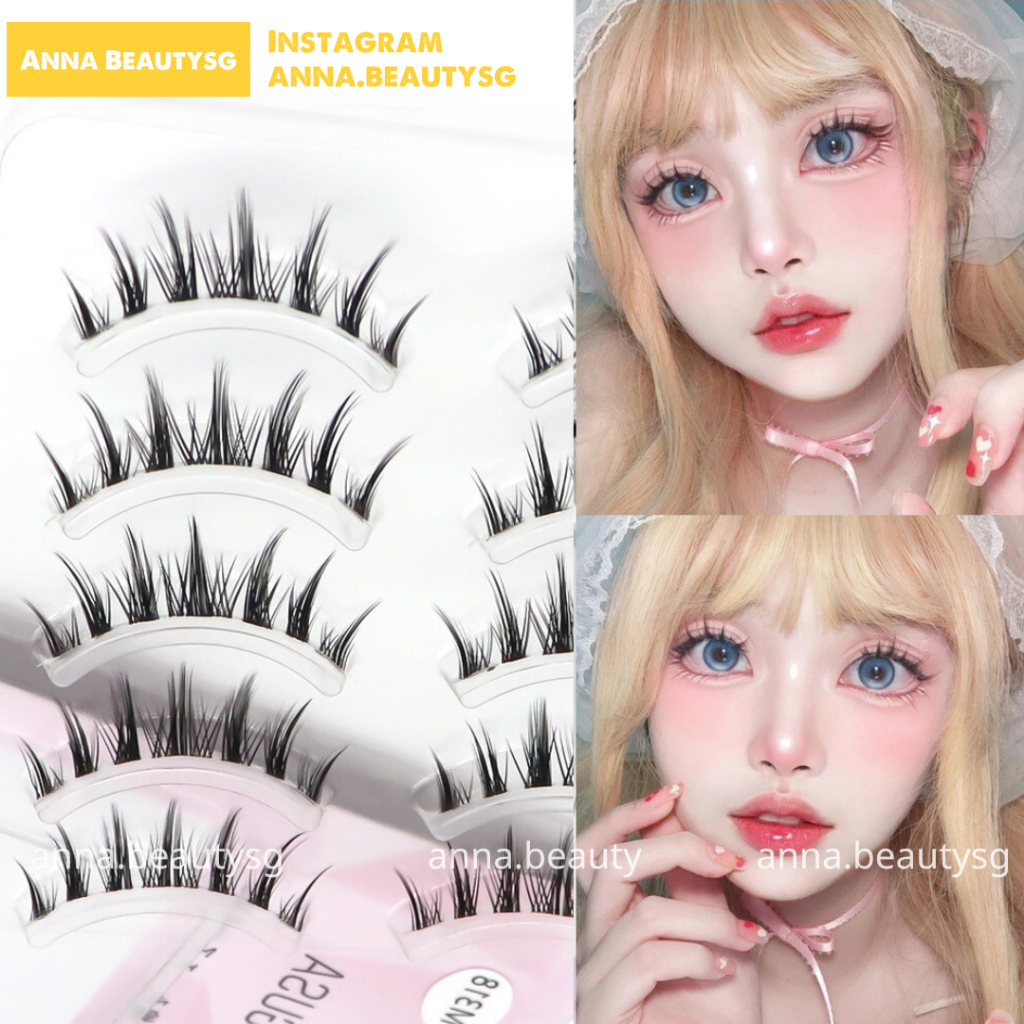 Lông mi giả tự nhiên Hàn Quốc phong cách baby gân trong suốt 5 cặp, mi giả tự nhiên M318