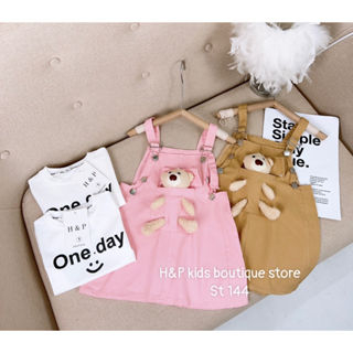 SALE 895_Sét yếm Kaki kèm gấu 16-30kg siêu kute cho bé  _thoitrangbeyeu J&B kids