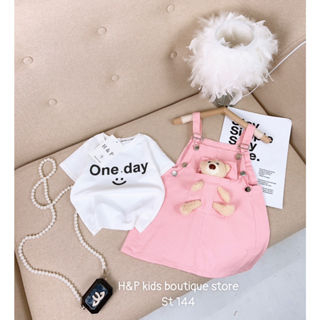 SALE 895_Sét yếm Kaki kèm gấu 16-30kg siêu kute cho bé  _thoitrangbeyeu J&B kids