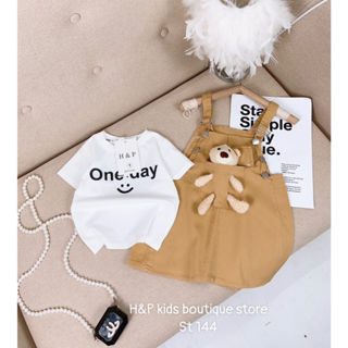 SALE 895_Sét yếm Kaki kèm gấu 16-30kg siêu kute cho bé  _thoitrangbeyeu J&B kids