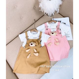 SALE 895_Sét yếm Kaki kèm gấu 16-30kg siêu kute cho bé  _thoitrangbeyeu J&B kids