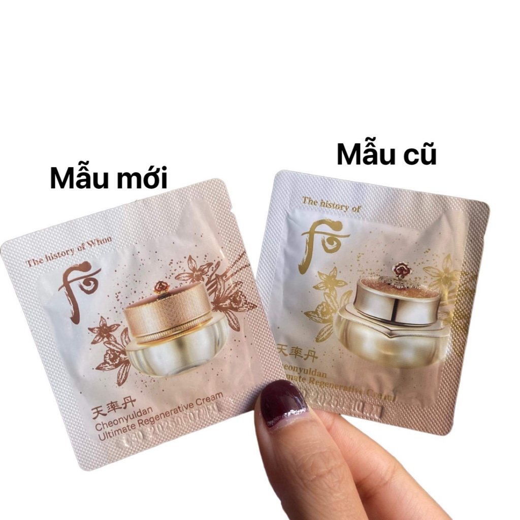 Gói kem tái sinh Whoo chống lão hóa trẻ hóa da sau 4 tuần Cheonyuldan Ultimate Regenerating Cream 1ml