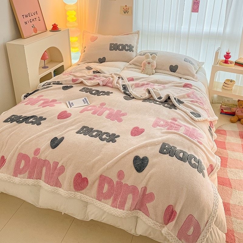 Chăn Nỉ Nhung Sữa 3D cực kỳ cute.chất nỉ nhưng sữa mềm và mịn