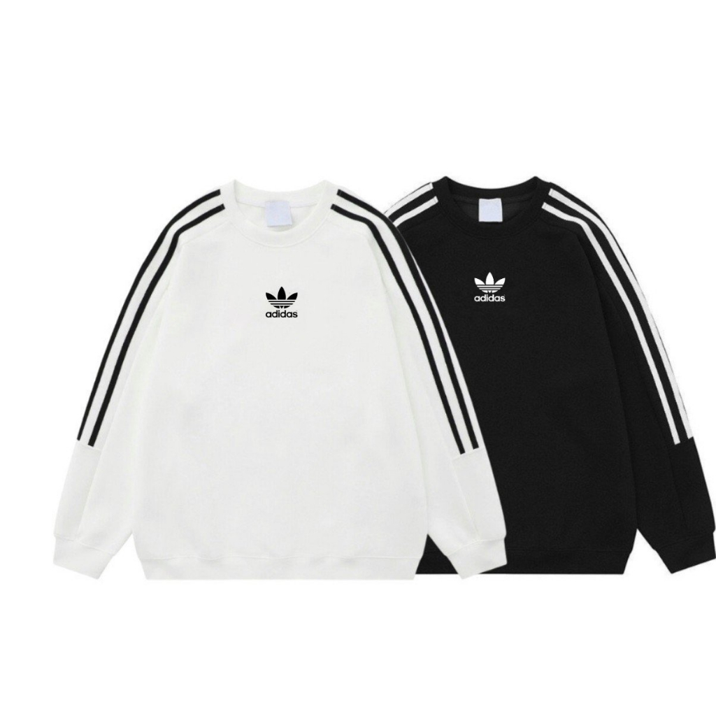 Áo Sweater Adidas bacsic chính hãng chất nỉ bông form unisex áo swt Adidas 3 sọc cặp đôi nam nữ cao cấp Gem_store M203