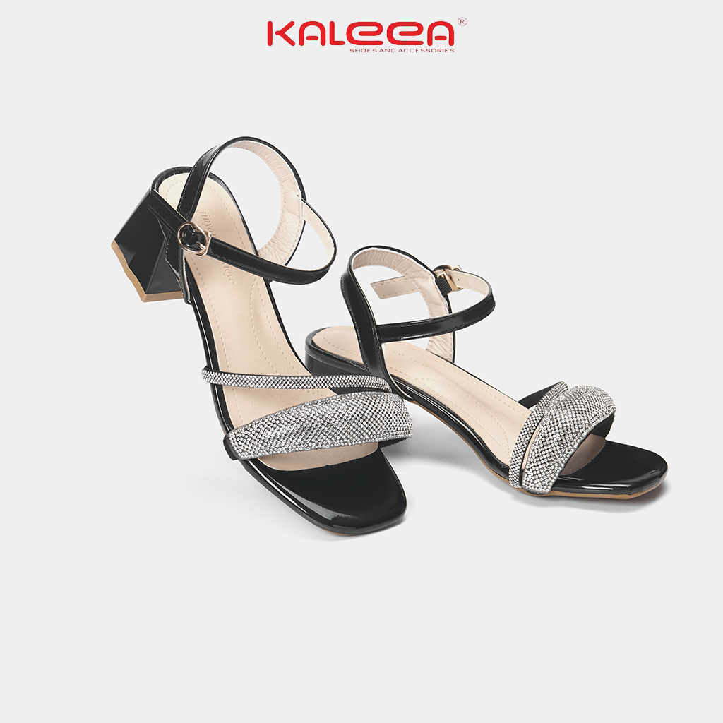 Sandal quai đá bản to lấp lánh siêu xinh gót vuông 5cm , đi êm ái thon chân, sang chảnh, lấp lánh cao cấp