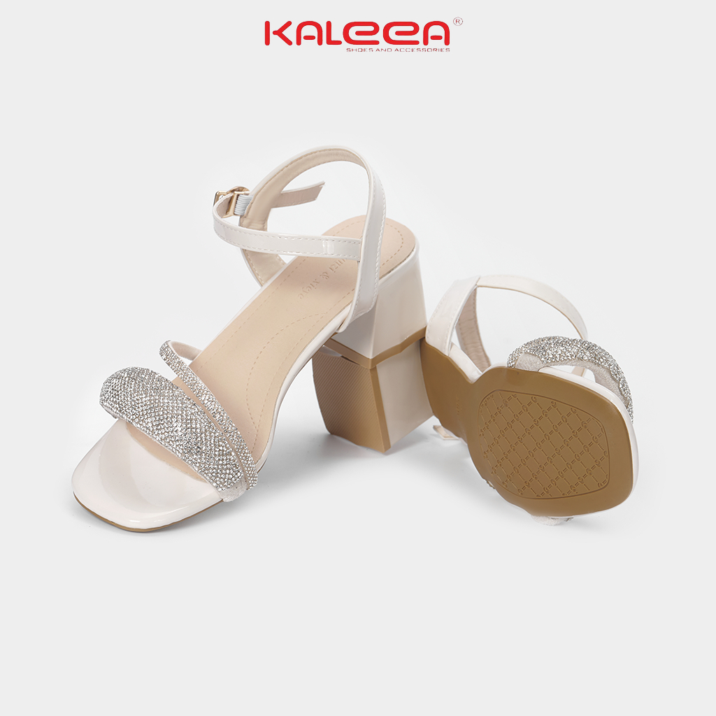 Sandal quai đá bản to lấp lánh siêu xinh gót vuông 5cm , đi êm ái thon chân, sang chảnh, lấp lánh cao cấp
