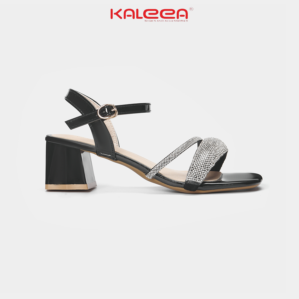 Sandal quai đá bản to lấp lánh siêu xinh gót vuông 5cm , đi êm ái thon chân, sang chảnh, lấp lánh cao cấp