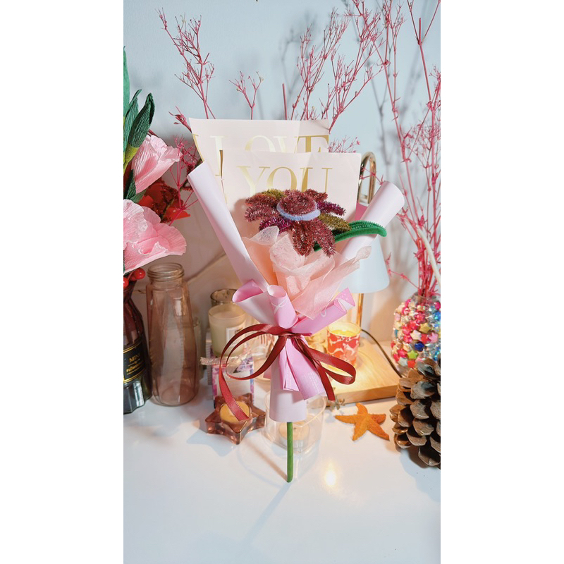 QUÀ TẶNG SINH NHẬT- BÓ HOA 1 BÔNG KẼM KIM TUYẾN LÀM QUÀ TẶNG, KỶ NIỆM VÀ TRNG TRÍ