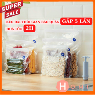 Túi hút chân không thực phẩm [COMBO 5 TÚI], Túi hút chân không khoá zip bảo quản thức ăn, đồ khô, tươi sống ở tủ lạnh