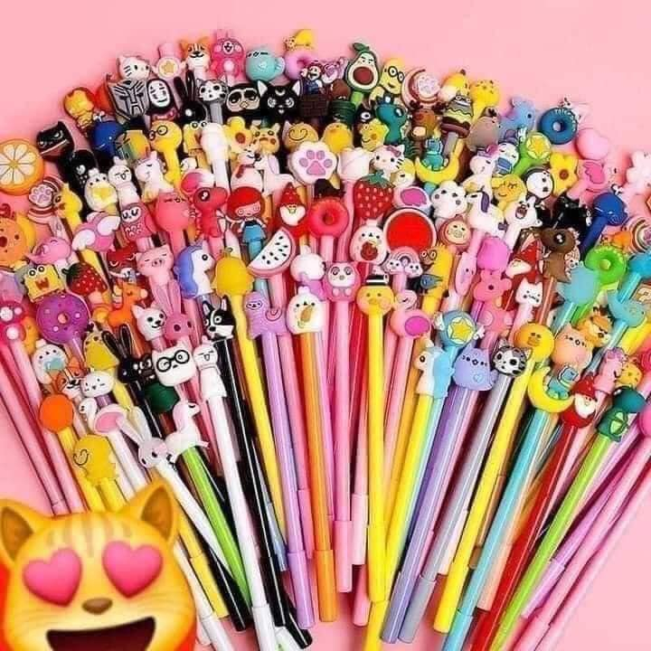 bút bi hình đầu thú siêu cute