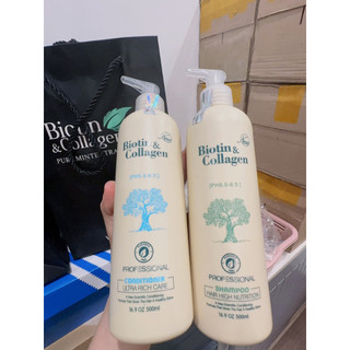Combo dầu gội xả biotin collagen professional 500ml/ chai