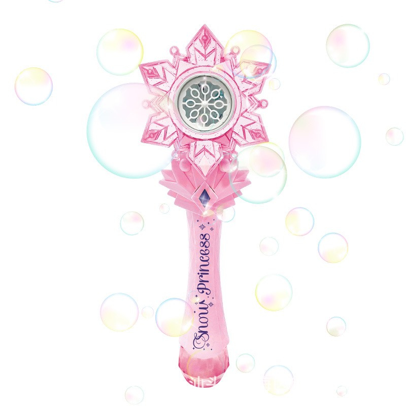 Đồ Chơi Gậy Phép Thuật Thổi Bong Bóng mẫu bông tuyết Dành Cho Bé Có Nhạc kèm Dung Dịch Bong Bóng