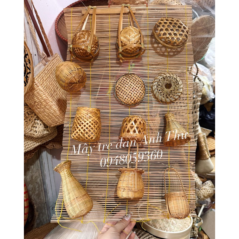 Mành trang trí, mành dĩ phiên, mành tre decor, mành treo đồ tre nhí shop Mây Tre đan Anh Thư