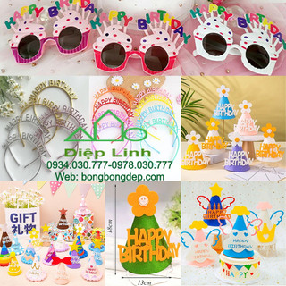 Nón sinh nhật 3D Phong Cách Hàn Quốc Vải Nỉ happy birthday cho bé Phụ kiện sinh nhật