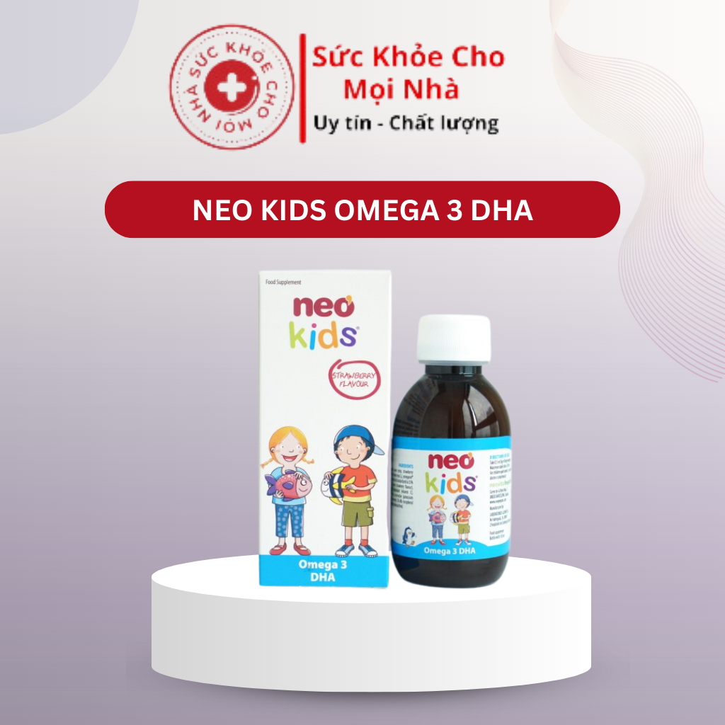 Neo kids Siro bổ sung Omega3 DHA  Vitamin A, D3 ,E phát triển trí não thị lực cho bé.suckhoechomoinha