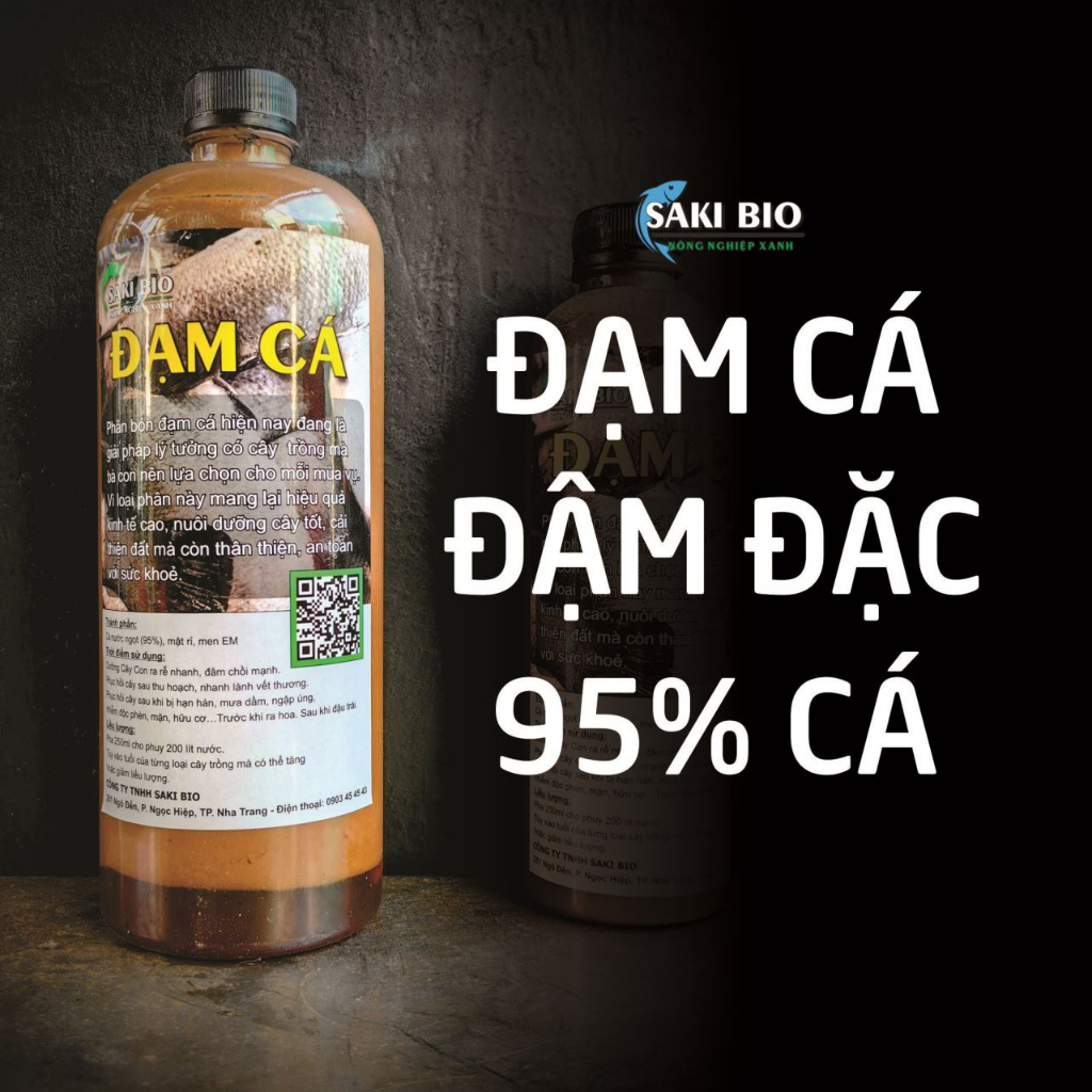 1 lít (1000ml) phân cá, đạm cá hữu cơ 95% cá