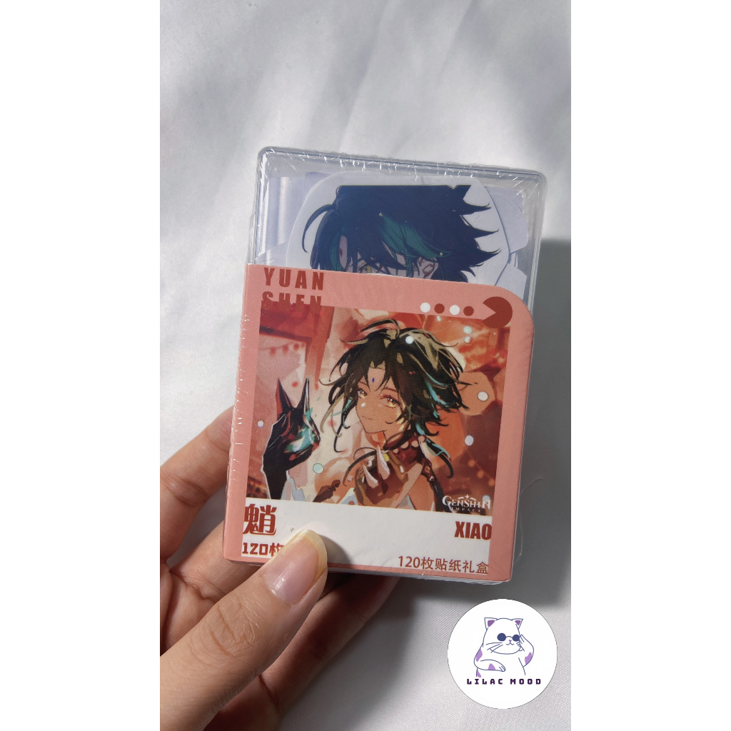 Xiao / Genshin Impact | Hộp nhựa 120 miếng hình dán Sticker