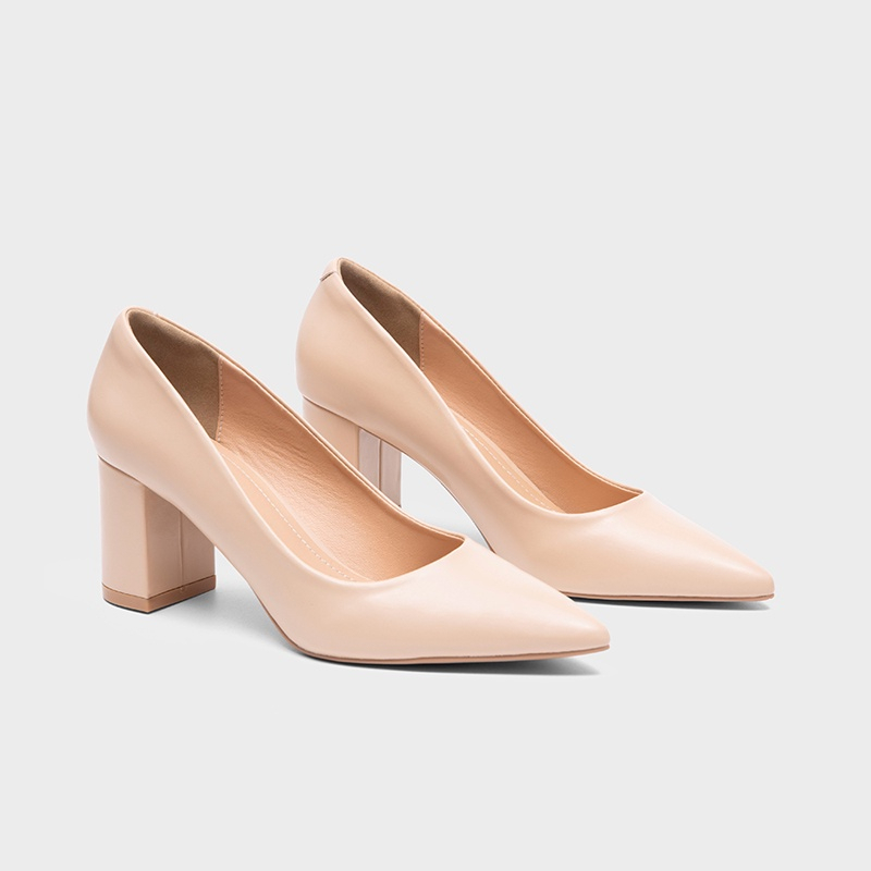 Giày cao gót thời trang công sở siêu êm chân 3cm,5cm,7cm Màu Đen và Kem,Giày Công Sở Nữ Mũi Nhọn,sang trọng lịch lãm.