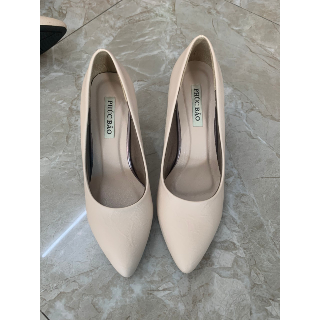 Giày cao gót thời trang công sở siêu êm chân 3cm,5cm,7cm Màu Đen và Kem,Giày Công Sở Nữ Mũi Nhọn,sang trọng lịch lãm.