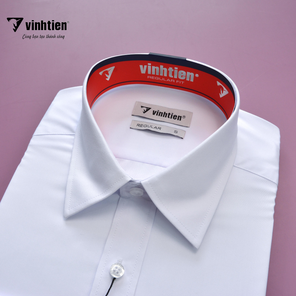 Áo Sơ Mi Dài Tay Trắng Form Regular Vĩnh Tiến 319