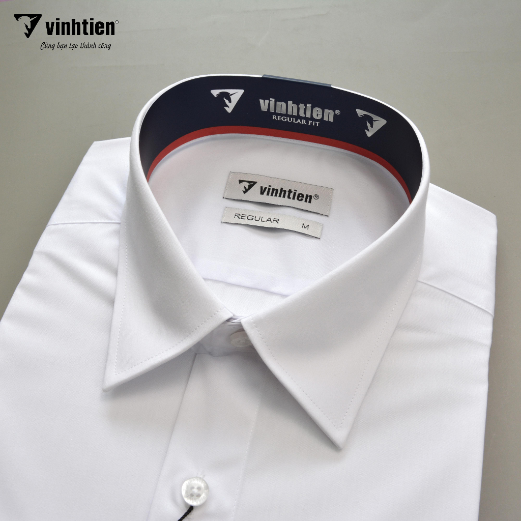 Áo Sơ Mi Dài Tay Trắng Form Regular Vĩnh Tiến 319