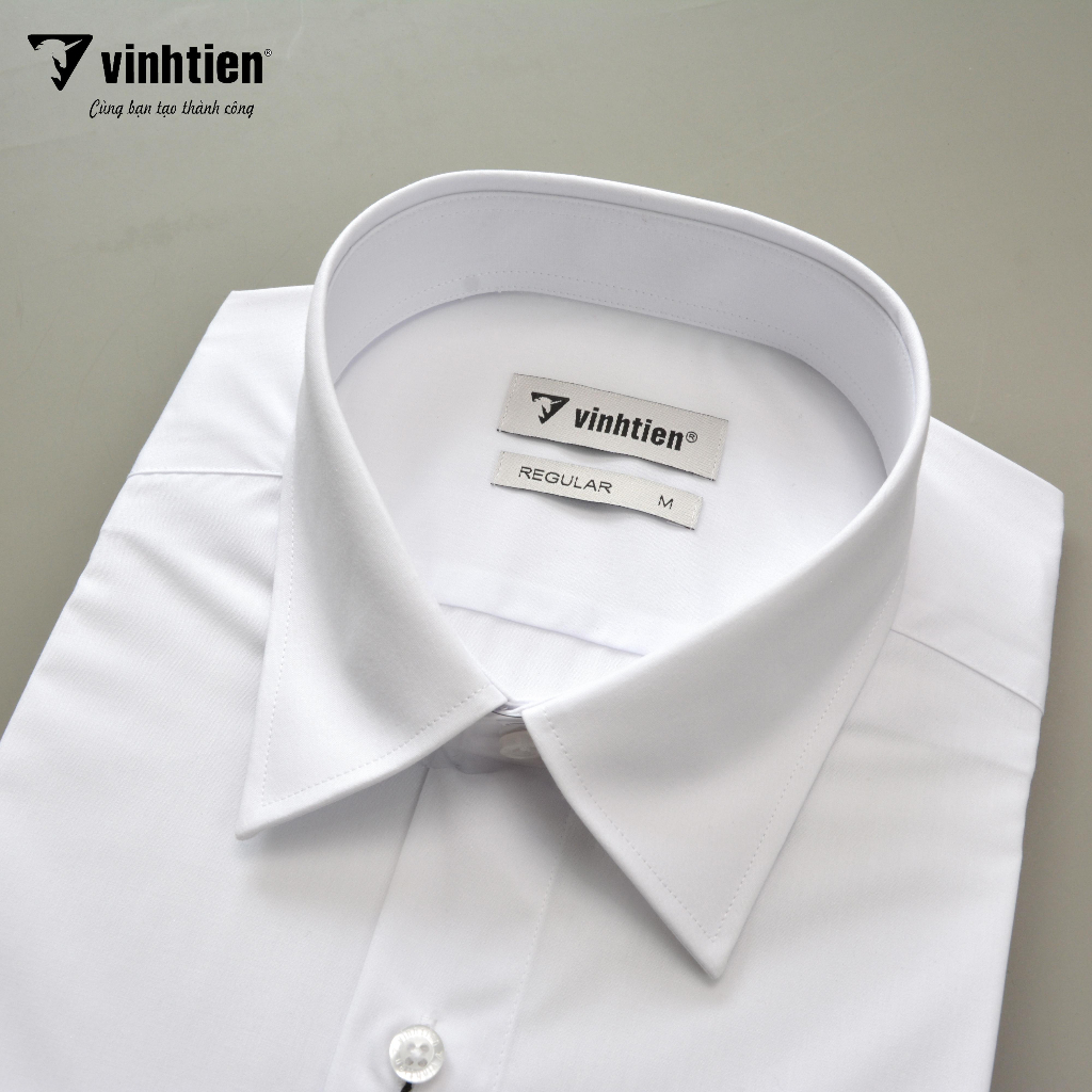 Áo Sơ Mi Dài Tay Trắng Form Regular Vĩnh Tiến 319