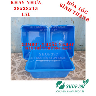 khây nhựa nuôi cá 38x28x15 - 15lít ( combo 4,5 hoặc 6 khây) - chất liệu nhựa tốt (38x28)