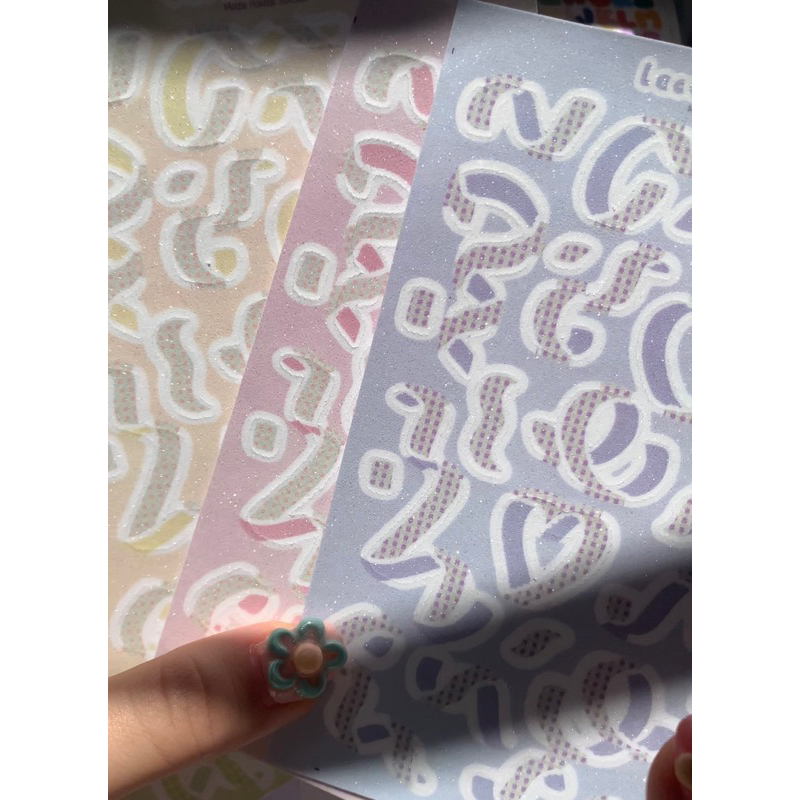 CONFETTI STICKERS - Sticker hoa giấy ren lấp lánh - Trang trí toploader Kpop phong cách Hàn Quốc.